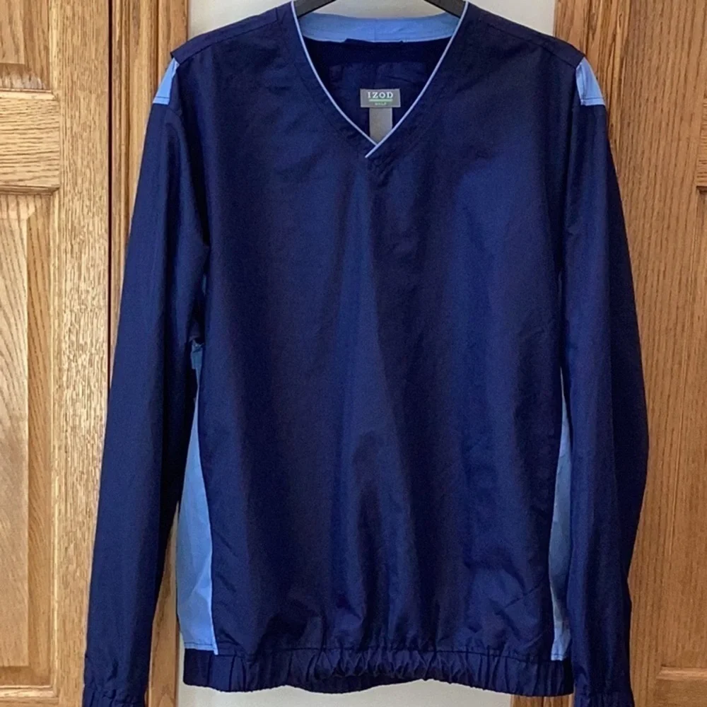 IZOD golf pullover, windbreaker. Navy and light blue. Men’s size medium